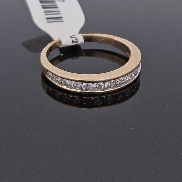 10K Yellow Gold 1/2TCW Diamond Channel Set Band Wedding Ring Size 7.25 - Picture 12 of 15